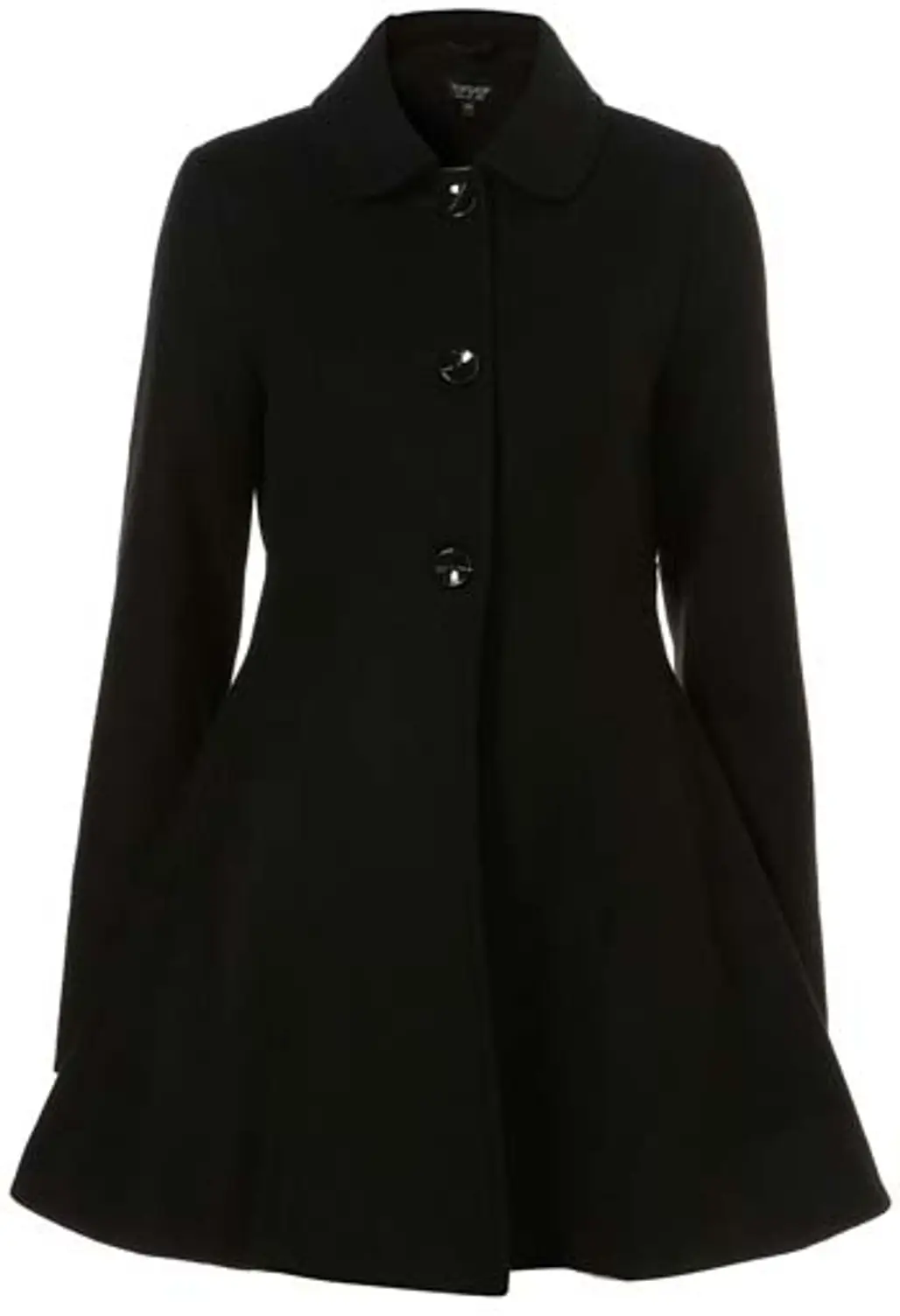 Black Button down Skirted Coat