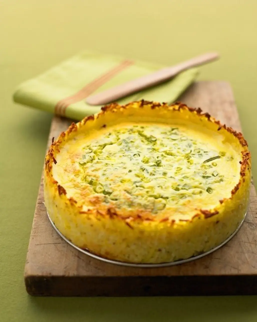 Goat Cheese Quiche with Hashbrown Crust