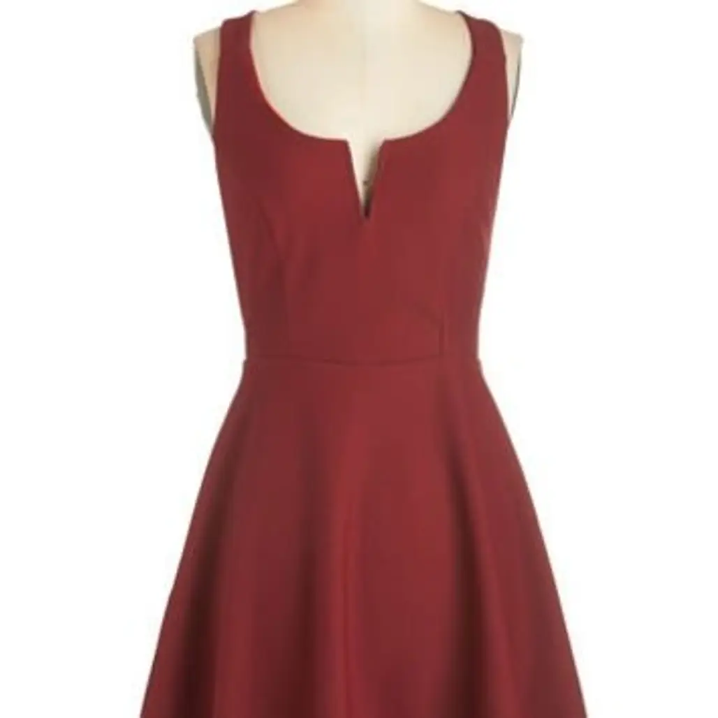 ModCloth Mid-length Sleeveless a-line Shared Laughter Dress in Red