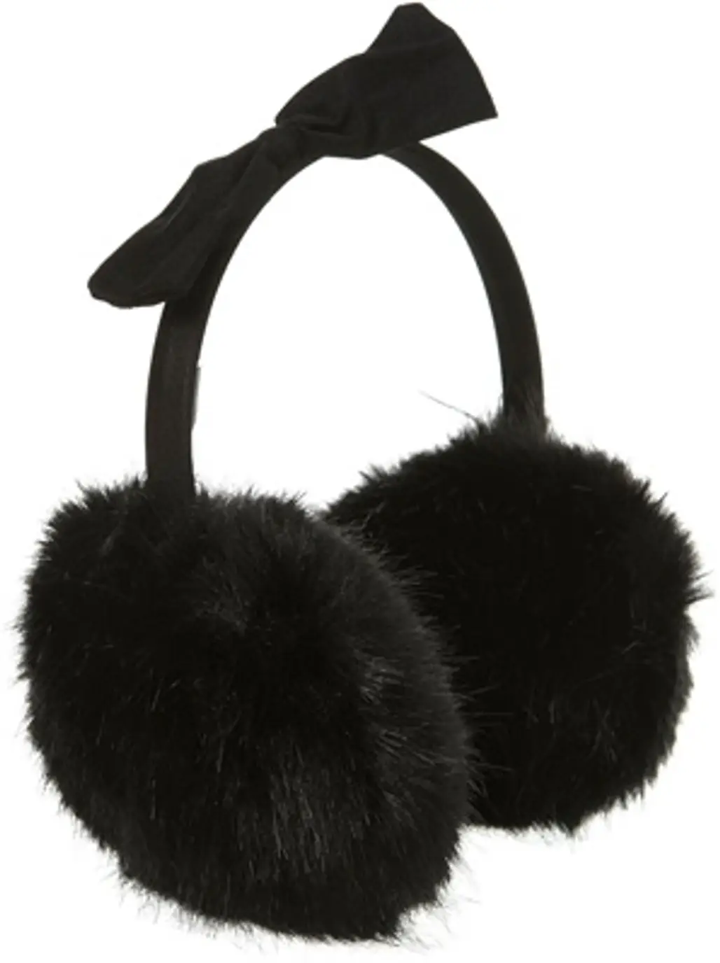 Topshop Black Faux Fur Bow Detail Earmuffs