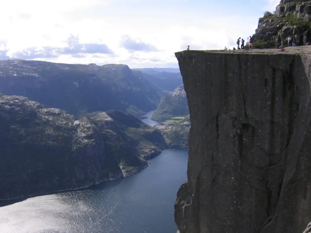 Stand on Pulpit Rock in Lysefjorden, Norway