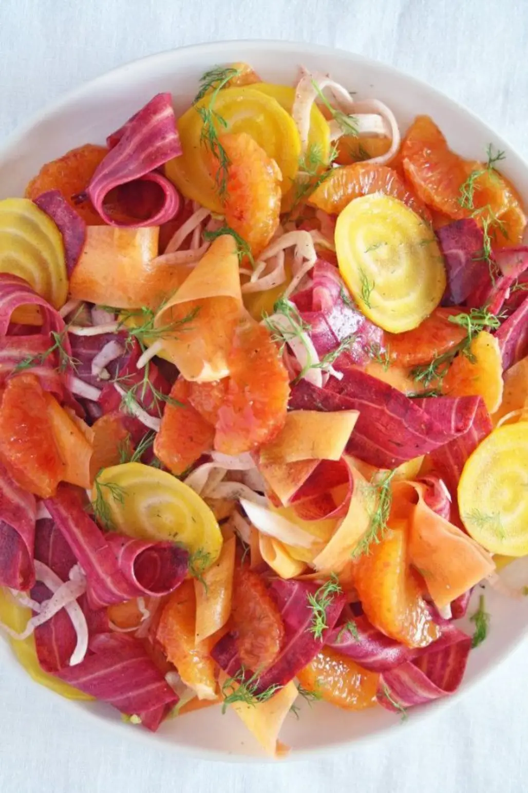 Beautiful Salad with Beets, Carrots, Fennel and Blood Orange
