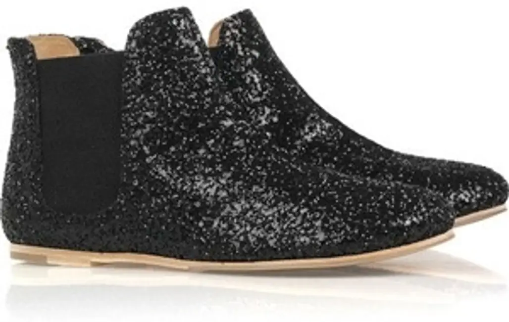 Pedro Garcia Gwen Glitter-Finish Leather Ankle Boots