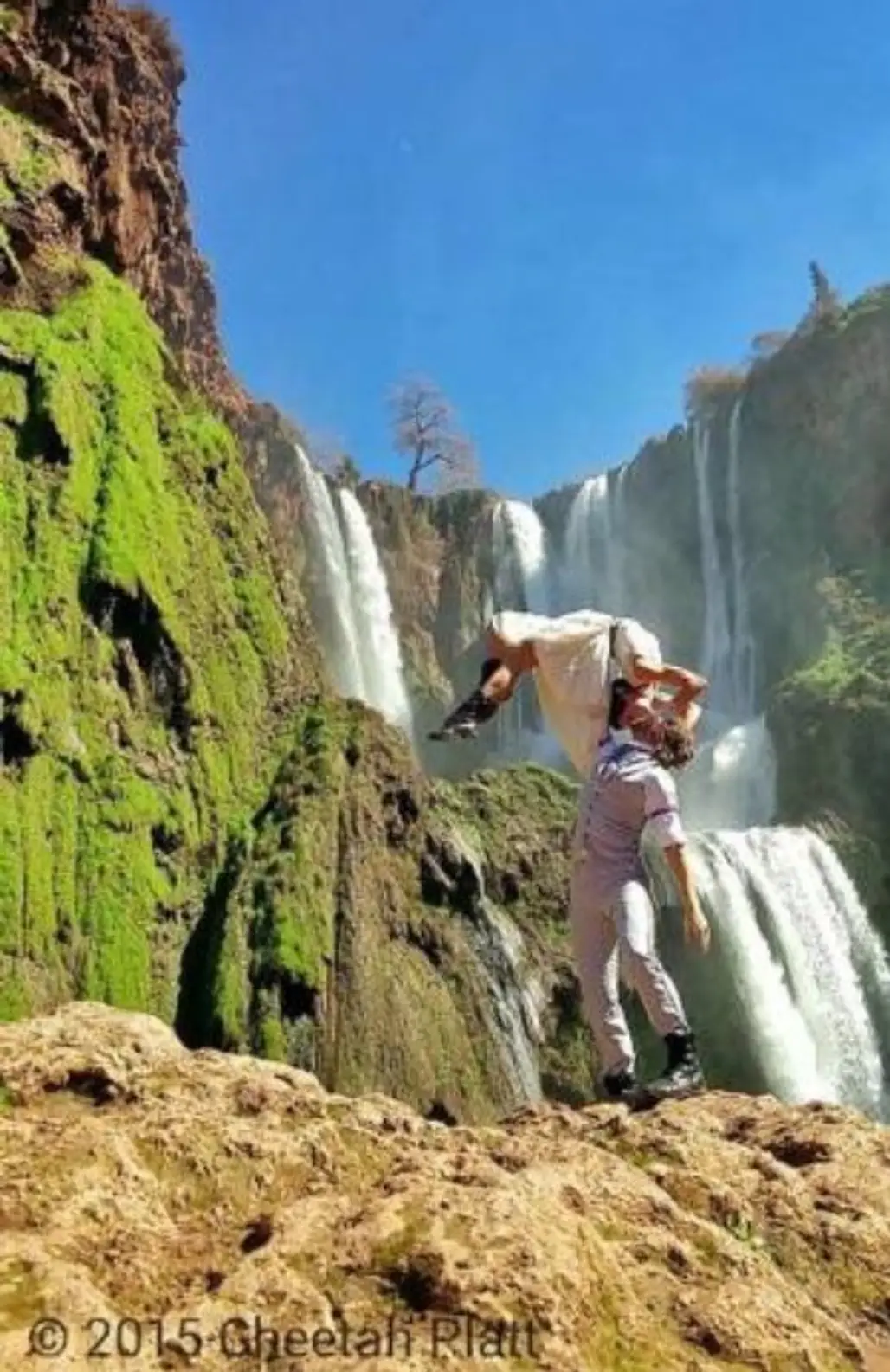 Next to Falling Waters of the Cascades D'Ouzoud, Morocco