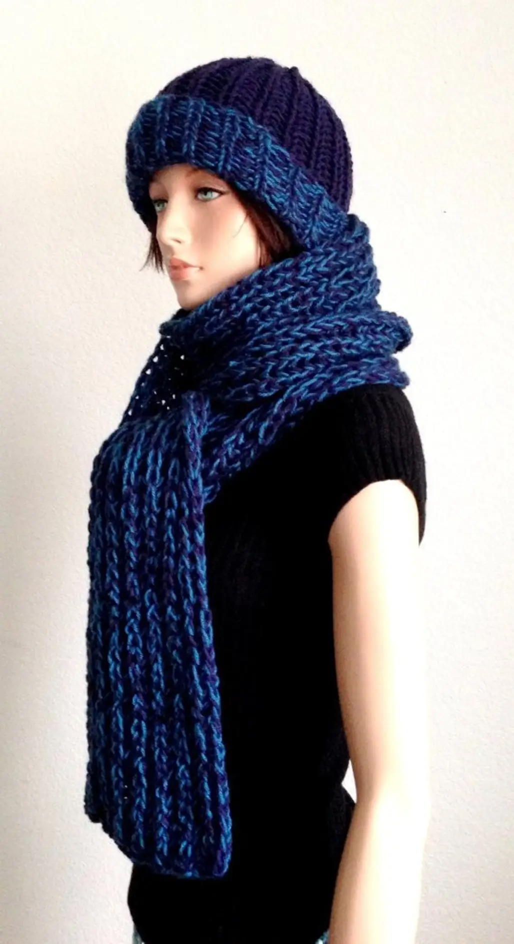 Knitted Scarf and Hat Set