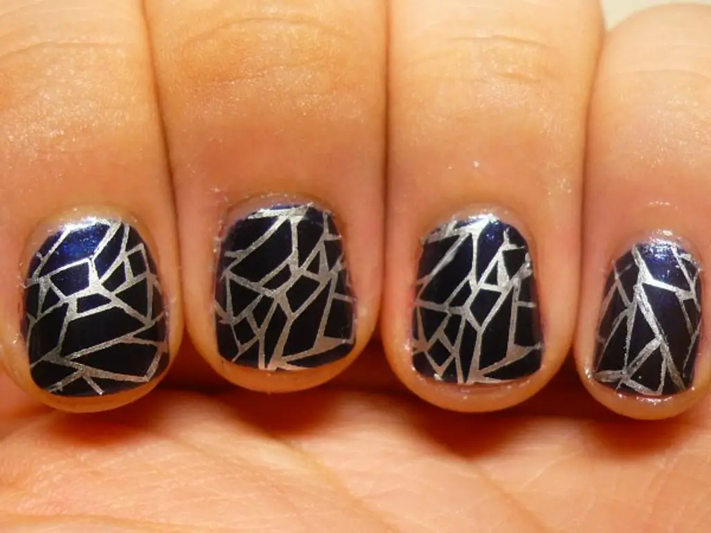 Navy Blue and Silver