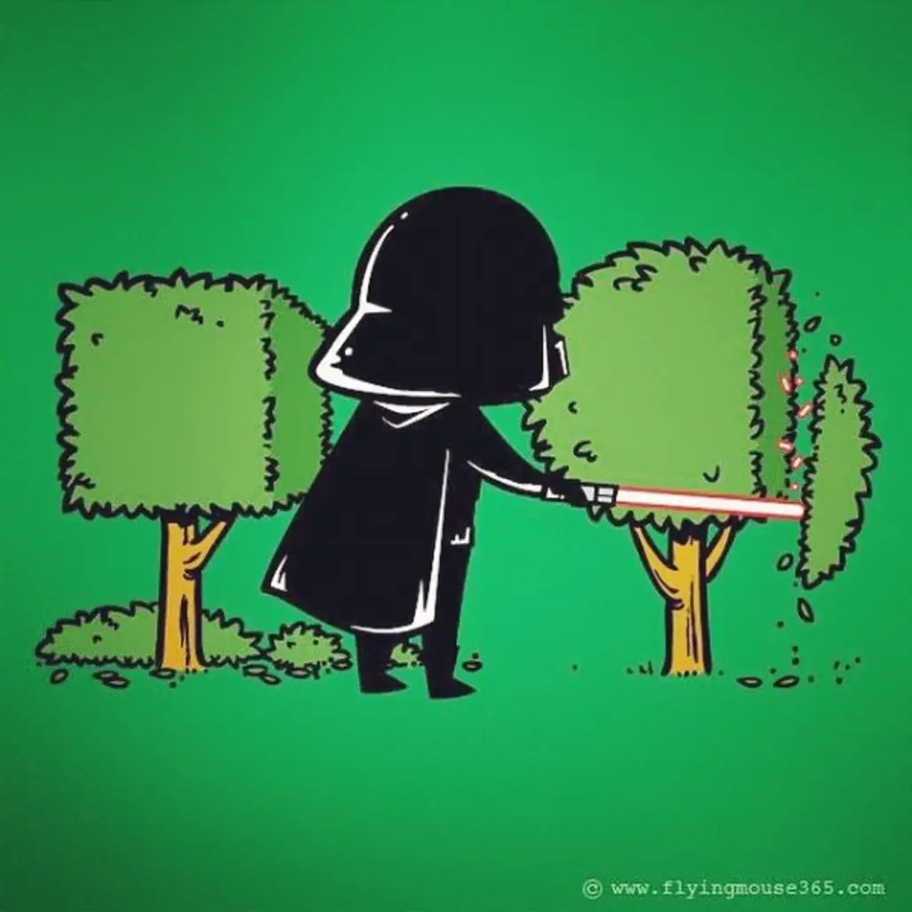 Vader Trims the Hedges