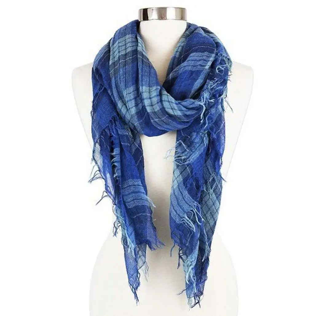 scarf, stole, pattern, electric blue, shawl,