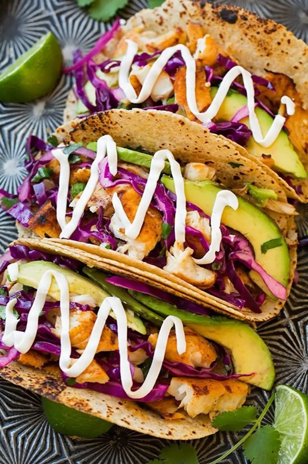 Grilled Fish Tacos with Lime Cabbage Slaw