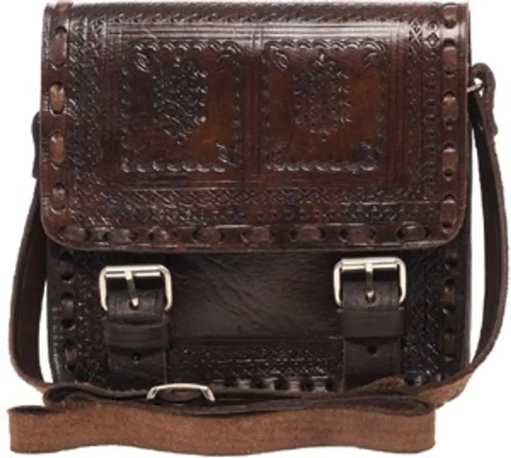 Warehouse Mini Cross Body Bag in Tooled Leather