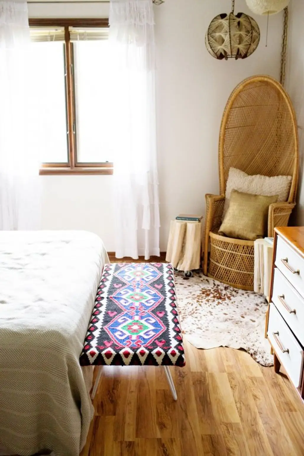 Cover a Bench with a Pretty Rug