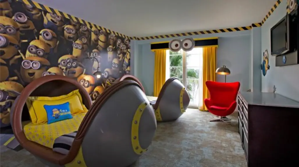 The Despicable Me Suite Beds Are Crazee at the Loews Portofino Bay Hotel, Orlando, USA