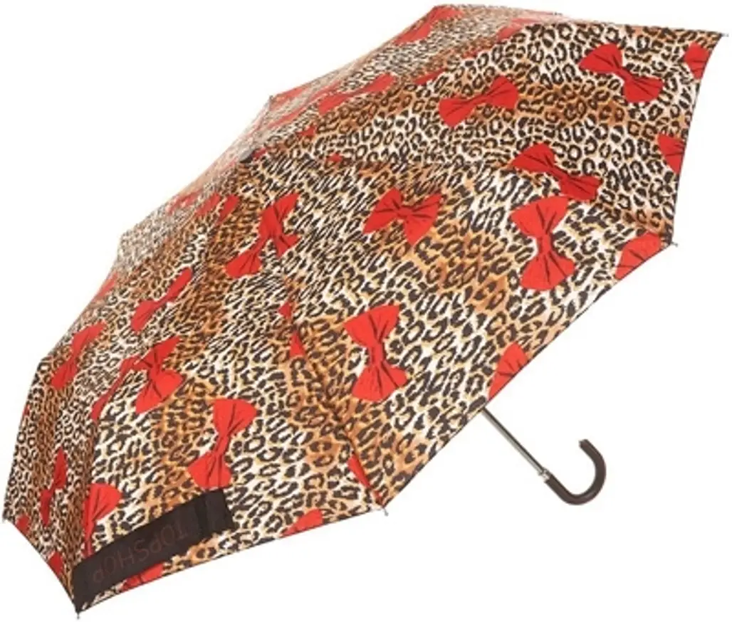 Leopard Print & Bow Umbrella