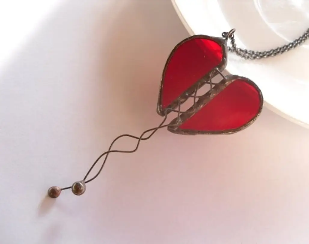 Heart Stained Glass Pendant