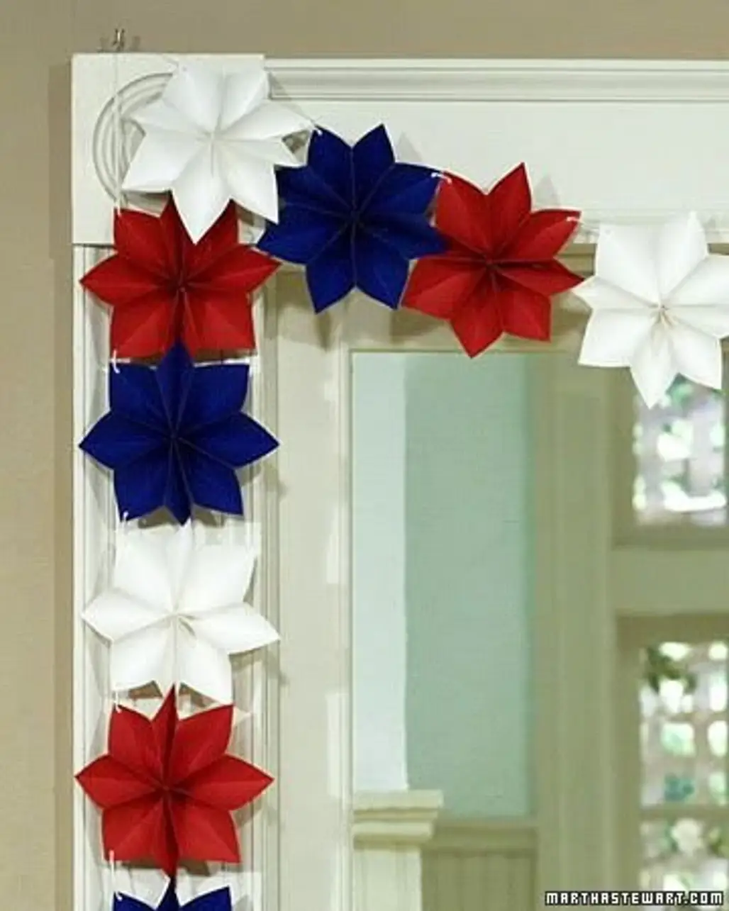 Red, White and Blue Star Garland