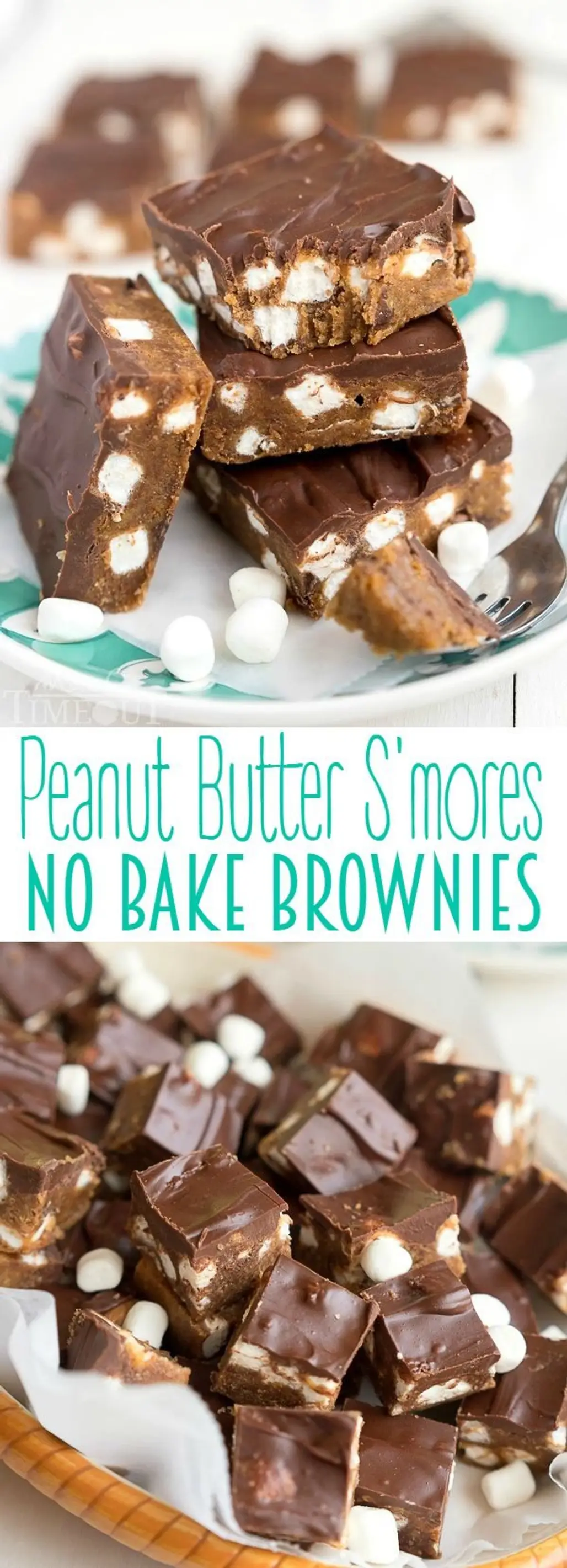 Peanut Butter S'mores No Bake Brownies