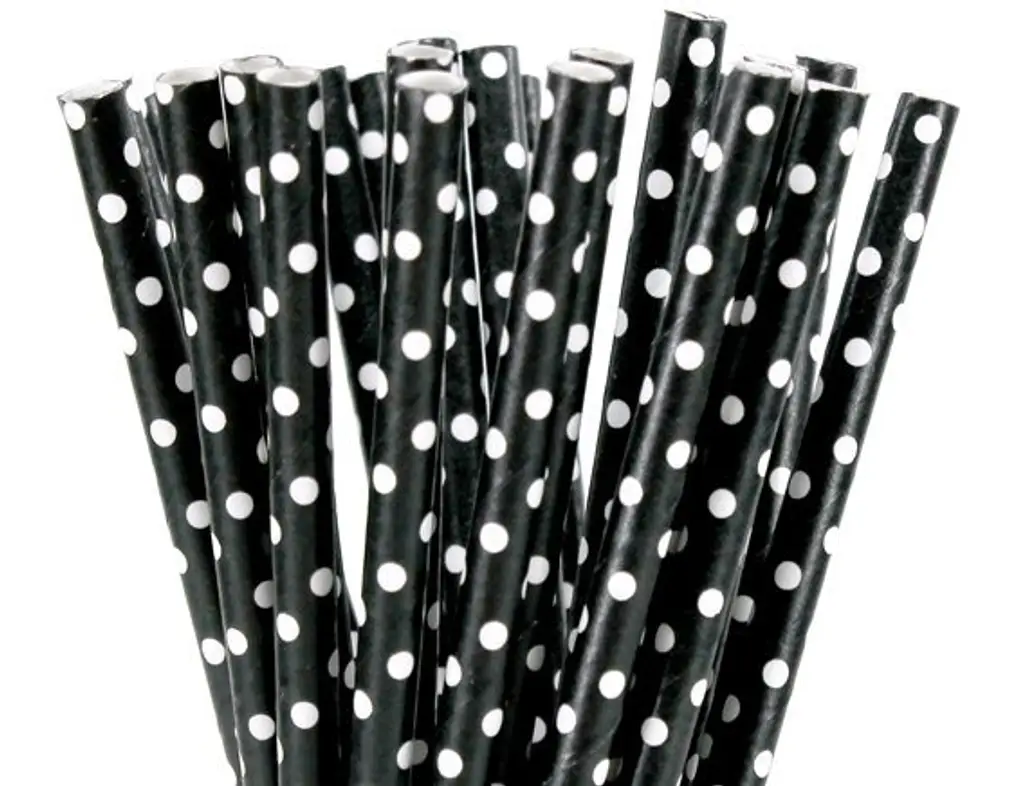 Black and White Polka Dot Straws