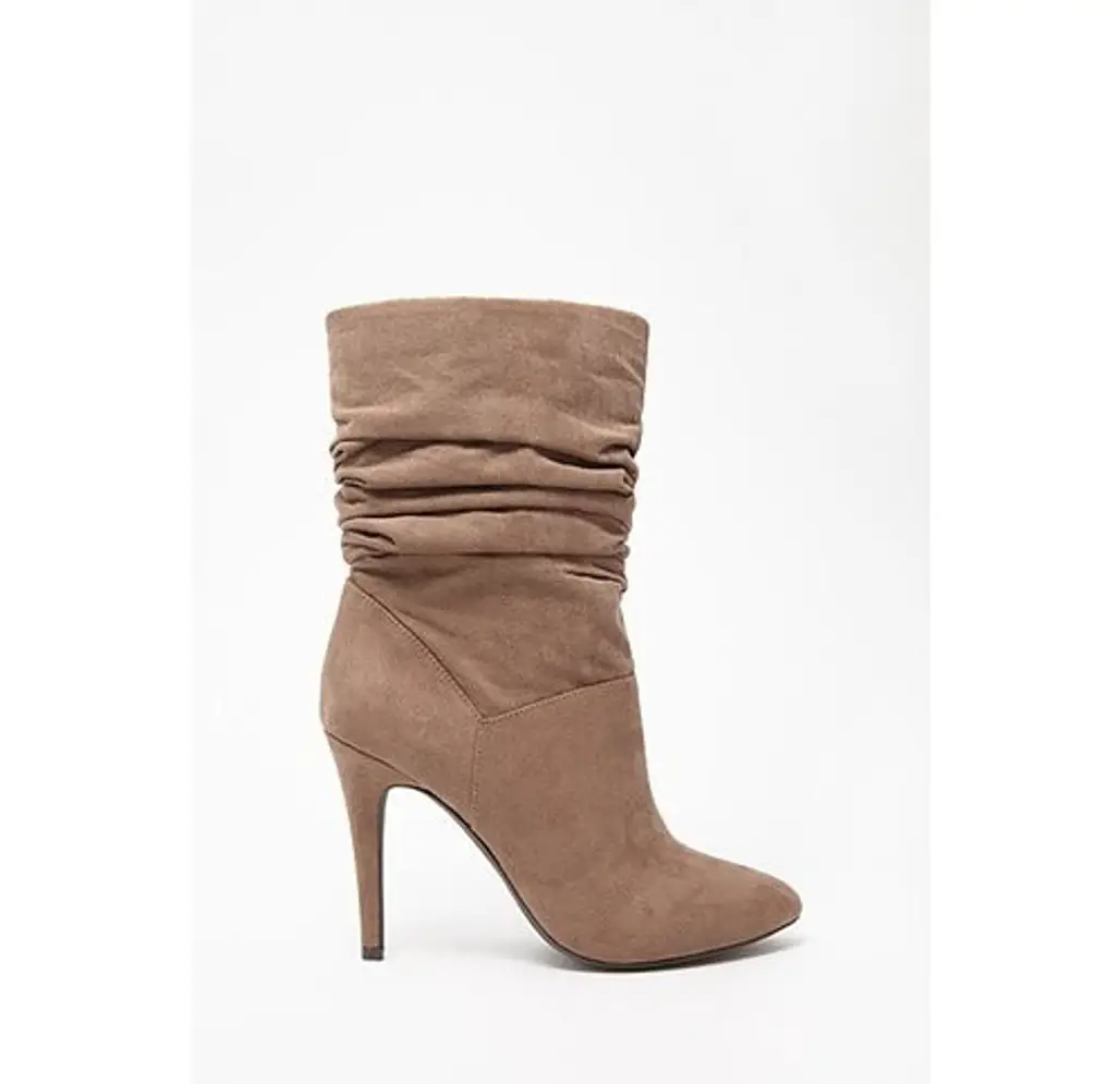 Taupe Slouchy Faux Suede Booties