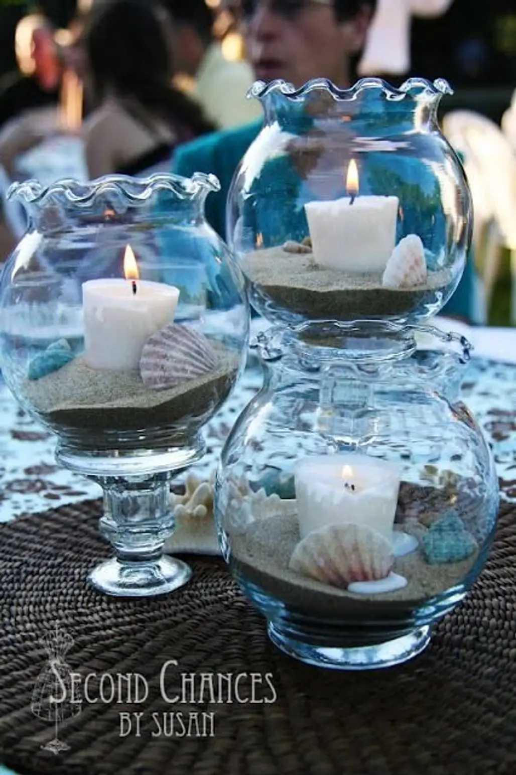 blue,lighting,centrepiece,candle,glass,