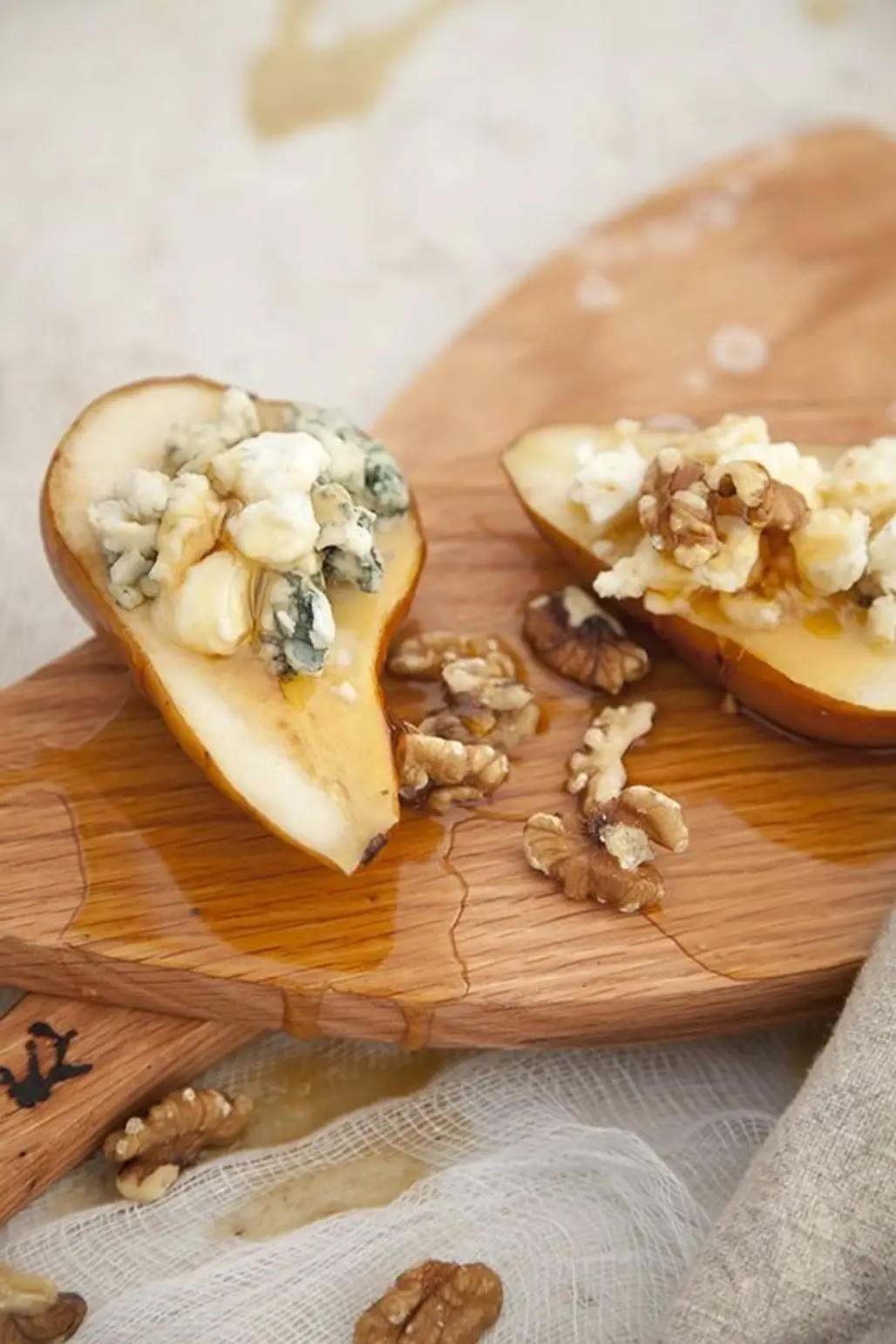 Poached Pears with Blue Cheese/Gorgonzola Cheese