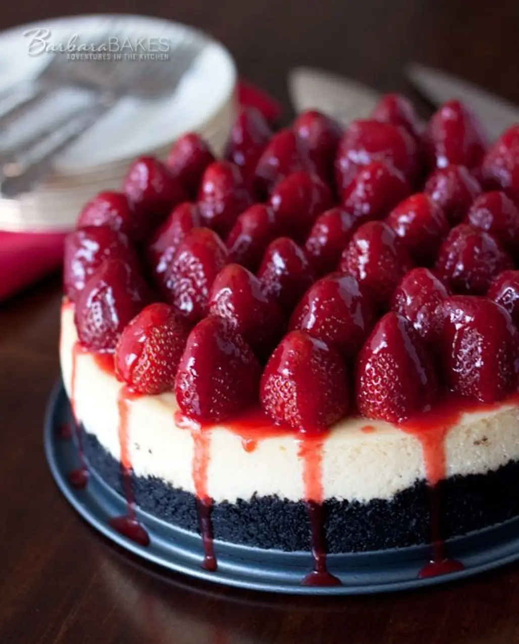 Strawberry-Cheesecake with an Oreo-Crumb Crust