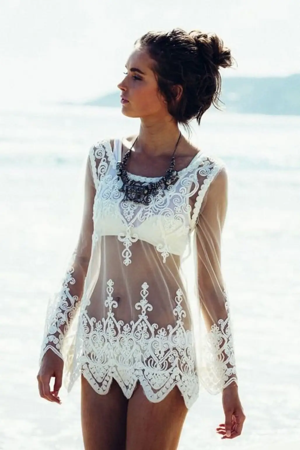 A White Lace Cover-up