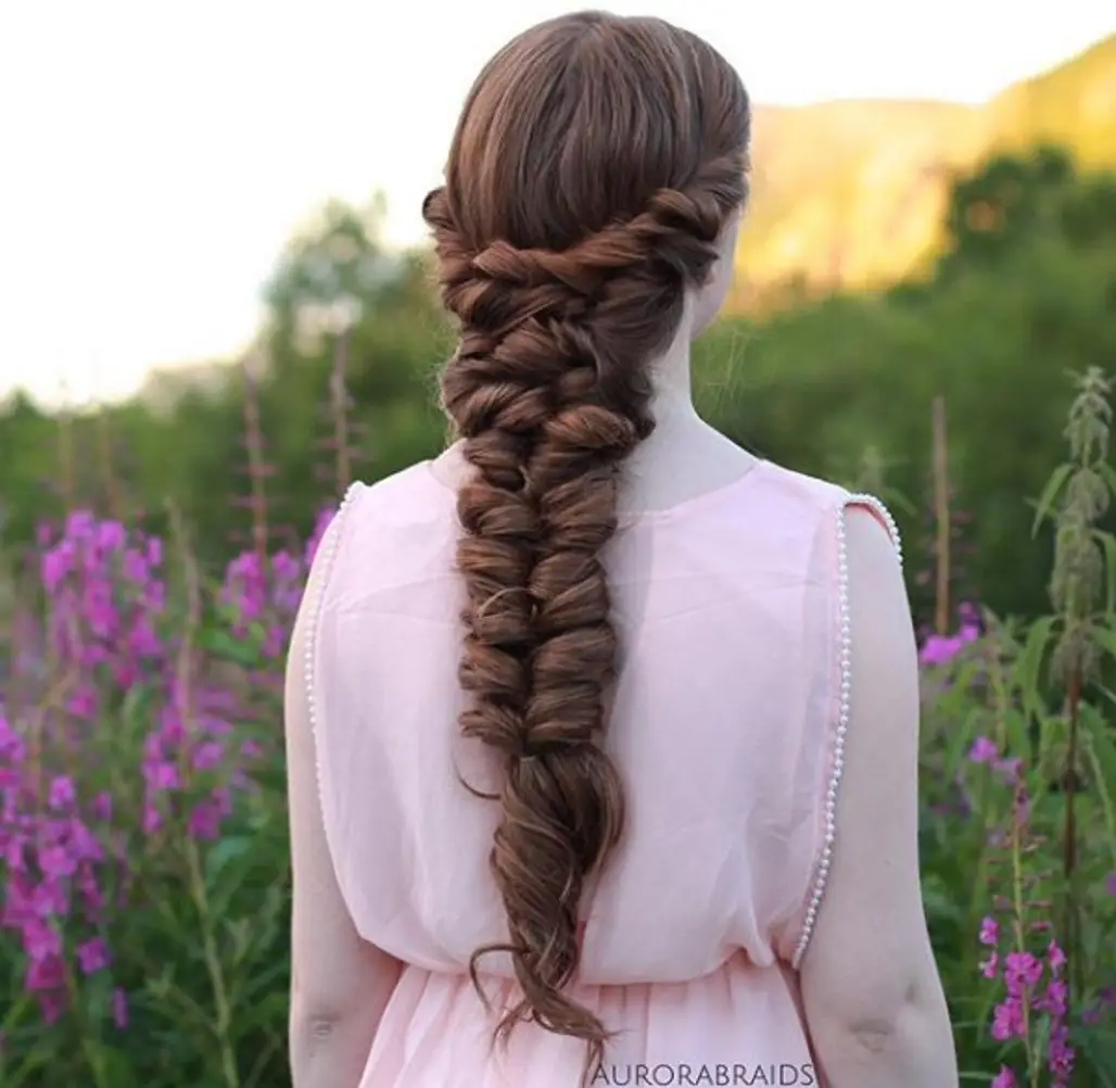 hair, hairstyle, long hair, braid, lavender,