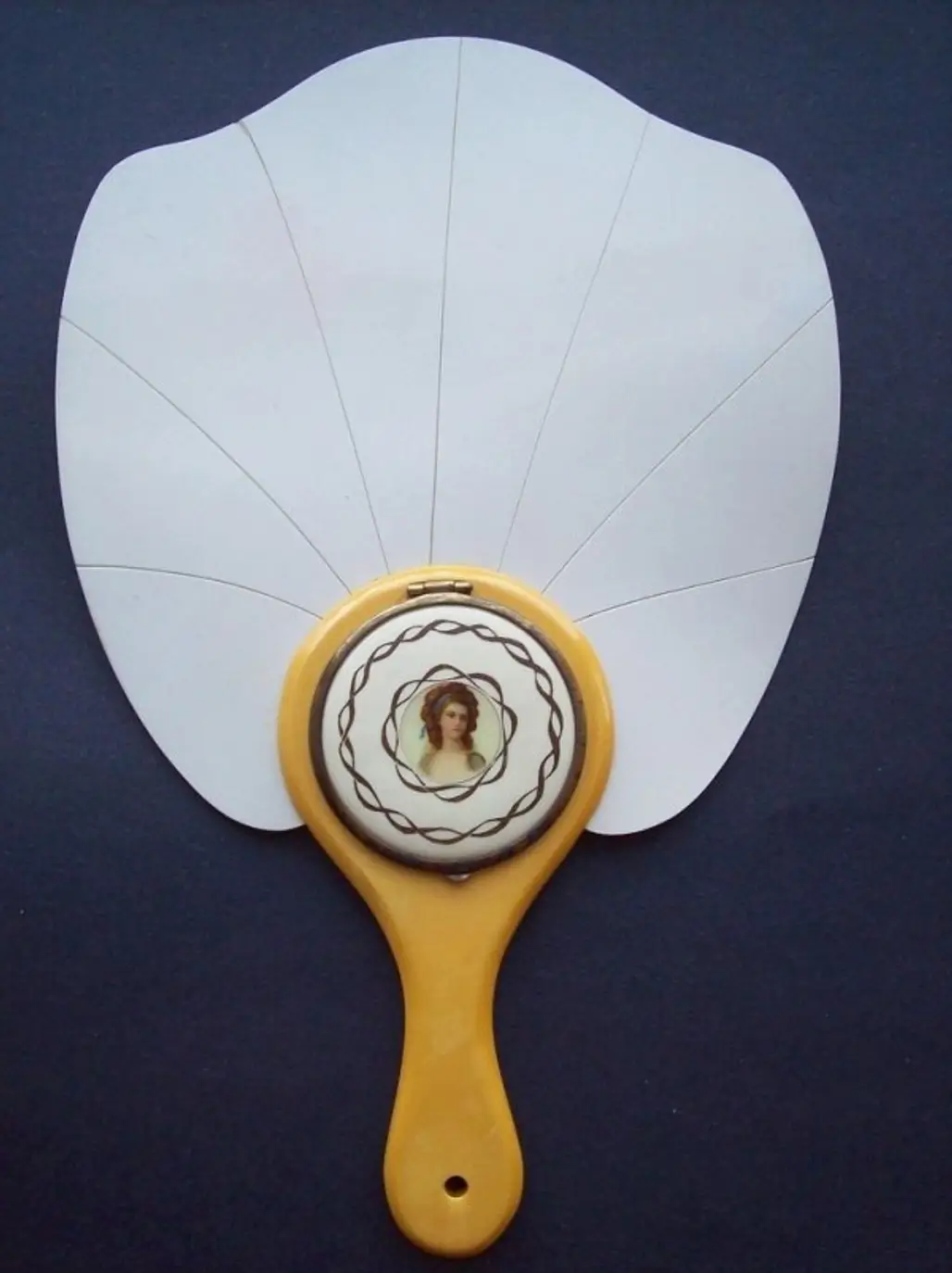 Victorian Hand Fan and Powder Compact