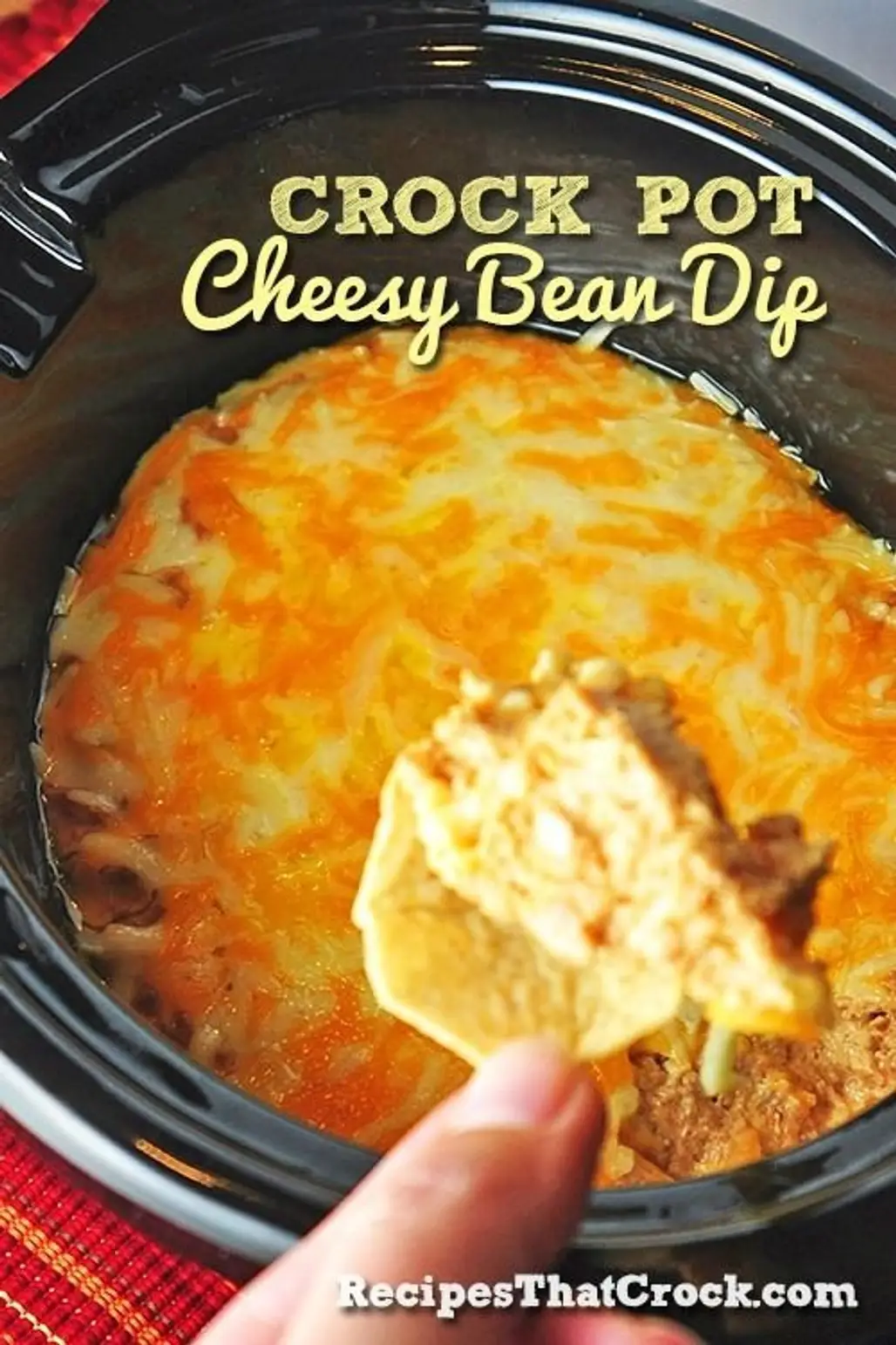 Crock Pot Cheesy Bean Dip