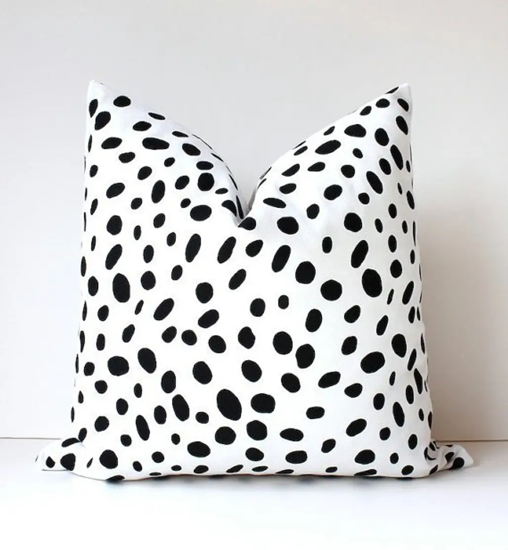 Spotted Black & White Pillow