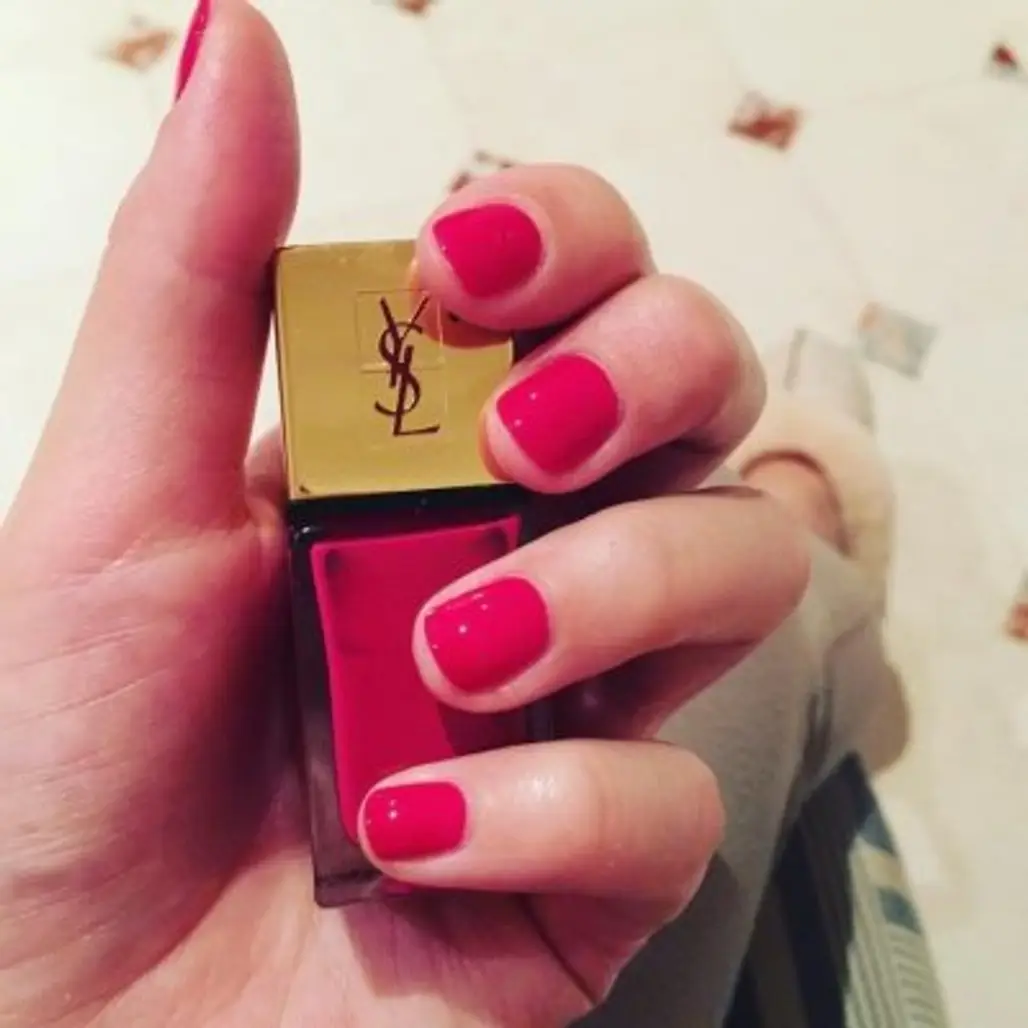 Yves Saint Laurent, finger, pink, nail, nail care,