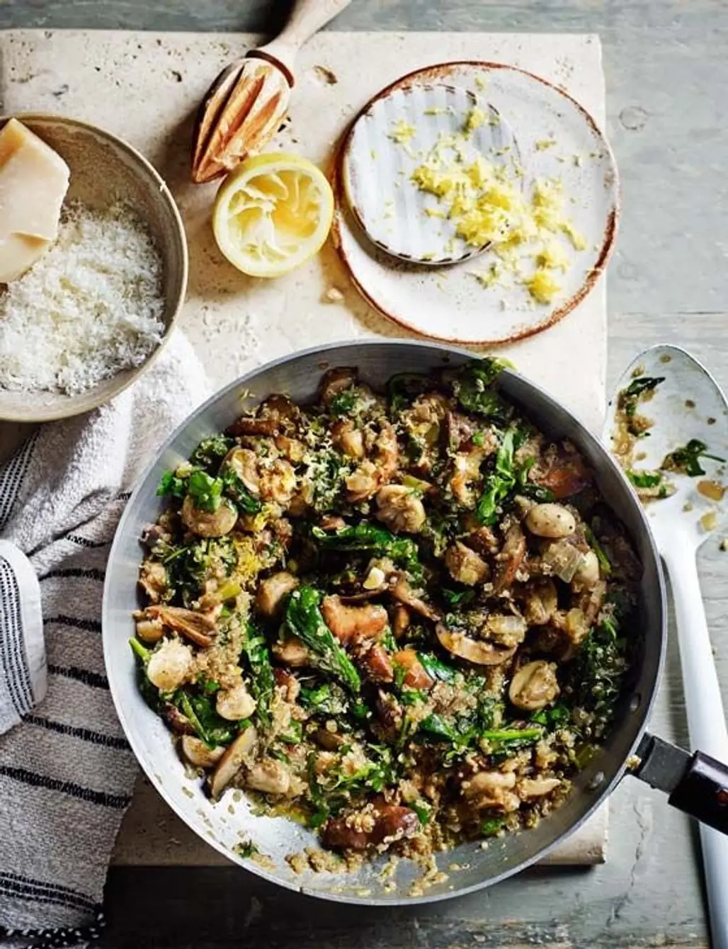 Mushroom and Spinach Quinoa ‘risotto’