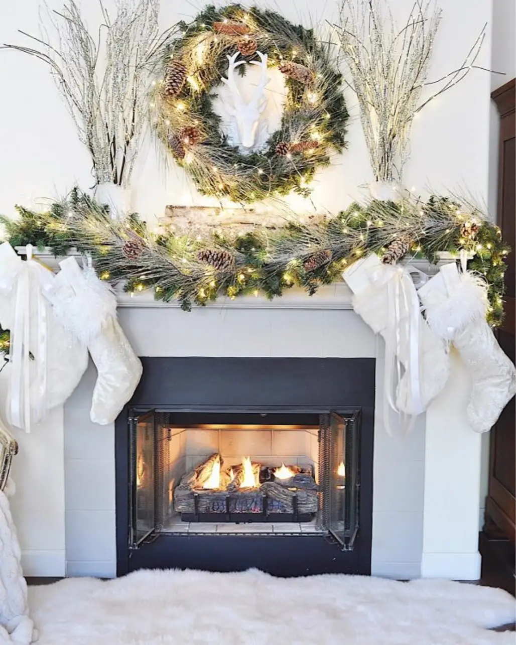 home, christmas decoration, hearth, fireplace, decor,