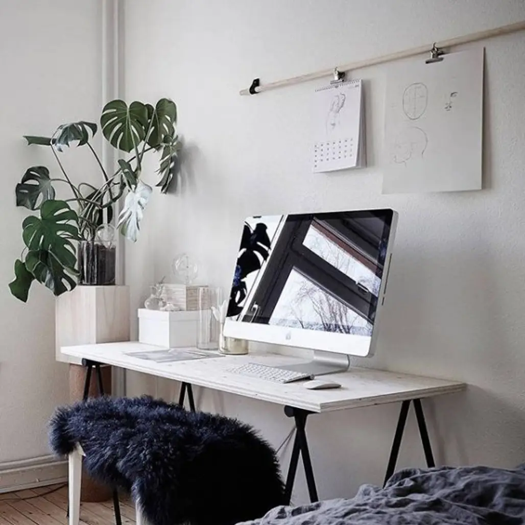 white, room, furniture, living room, wall,