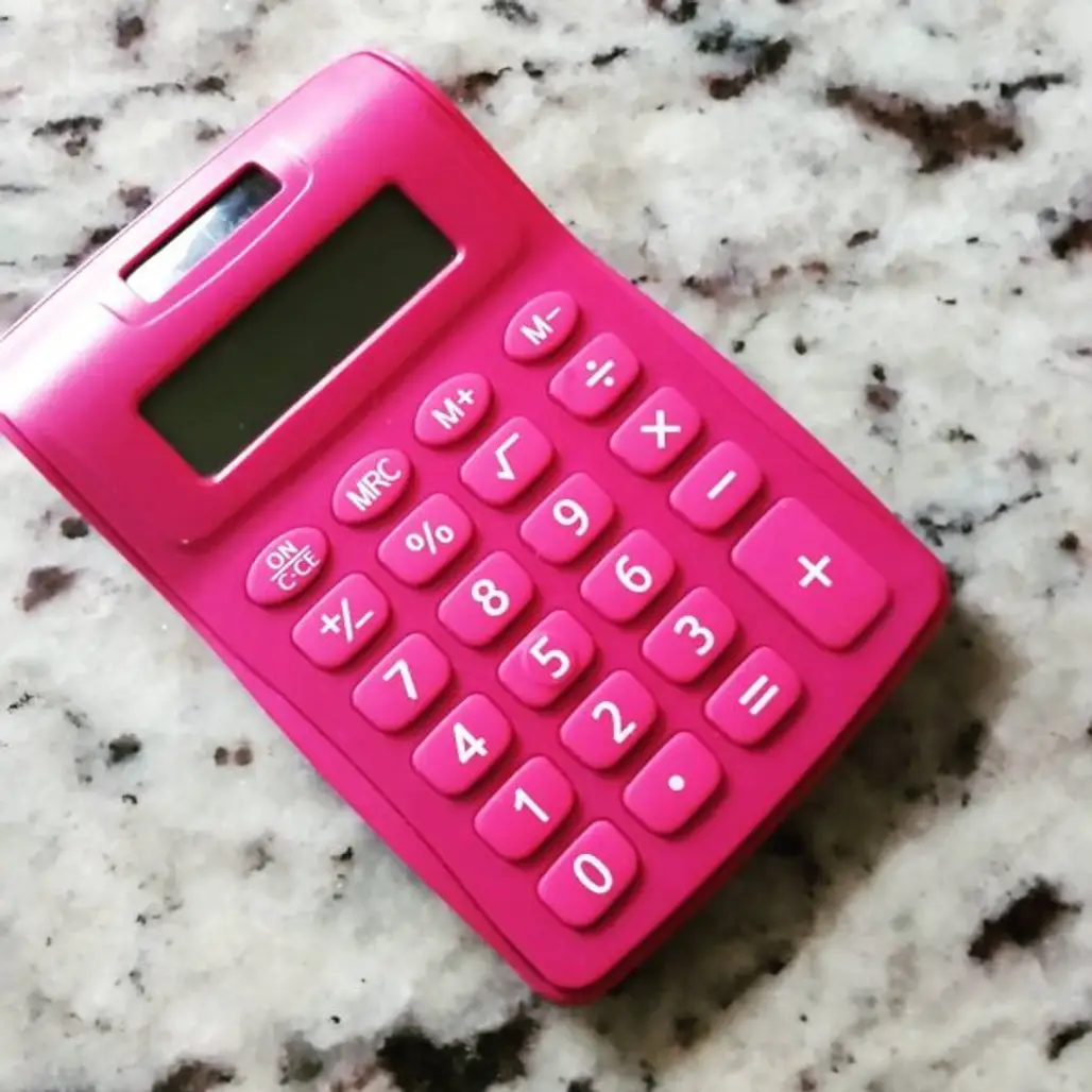 pink, feature phone, office equipment, calculator, font,