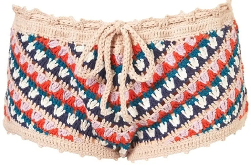 Topshop Multicoloured Crochet Shorts