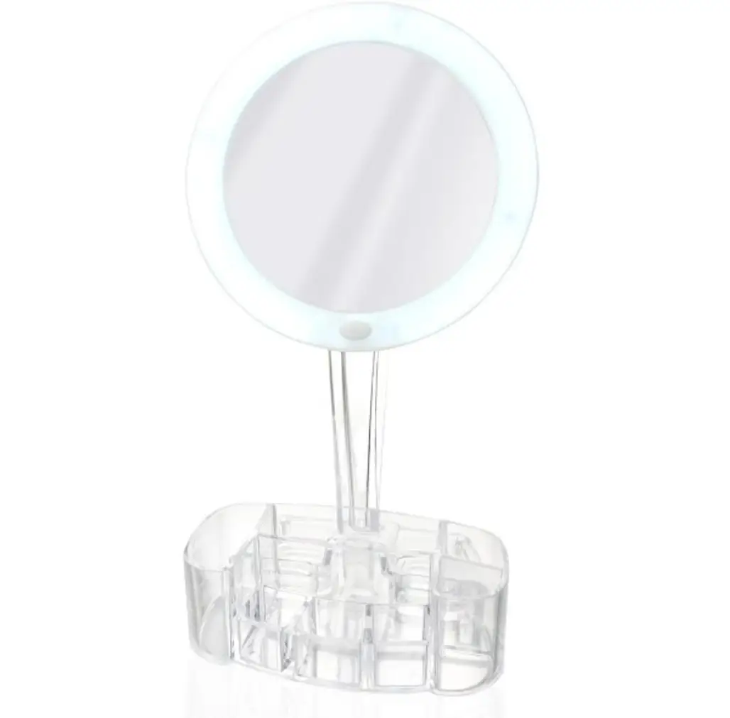 Magnifying Makeup Mirror with Cosmetic Organizer Base