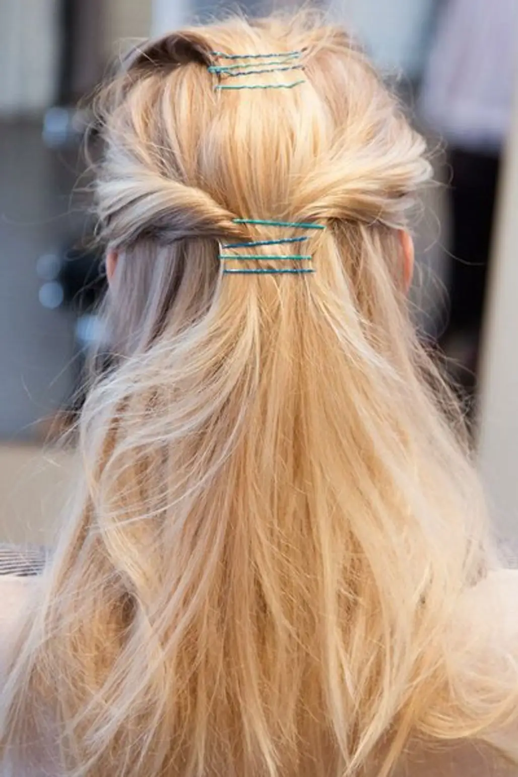 Use Bobby Pins to Create a Layered Half up/half down Style