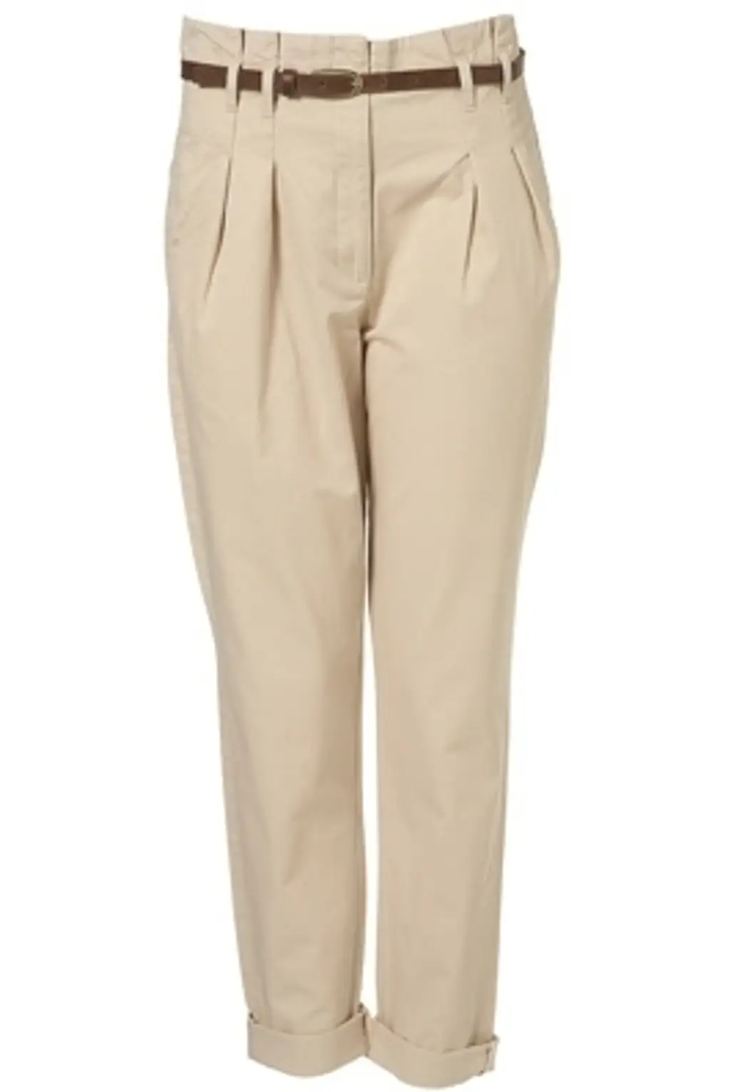 Topshop Light Stone High Waisted Belted Chinos