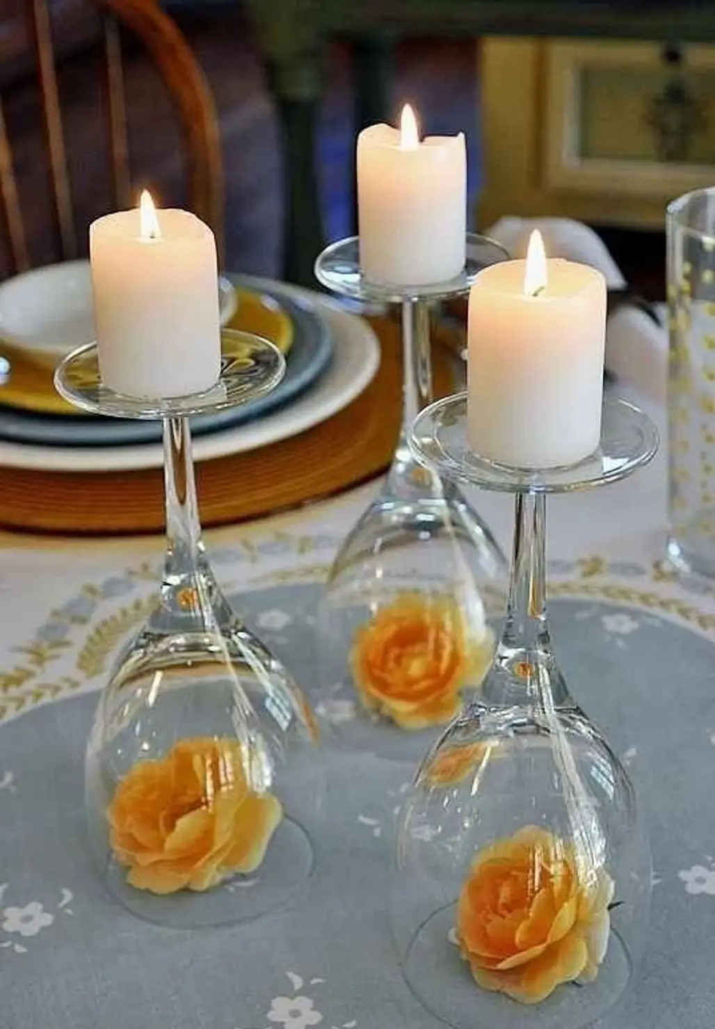 Wine Glass Candlesticks