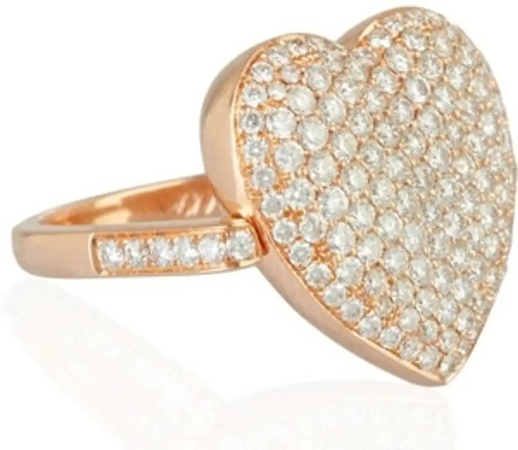 Anita Ko 18-Karat Rose Gold Diamond Heart Ring