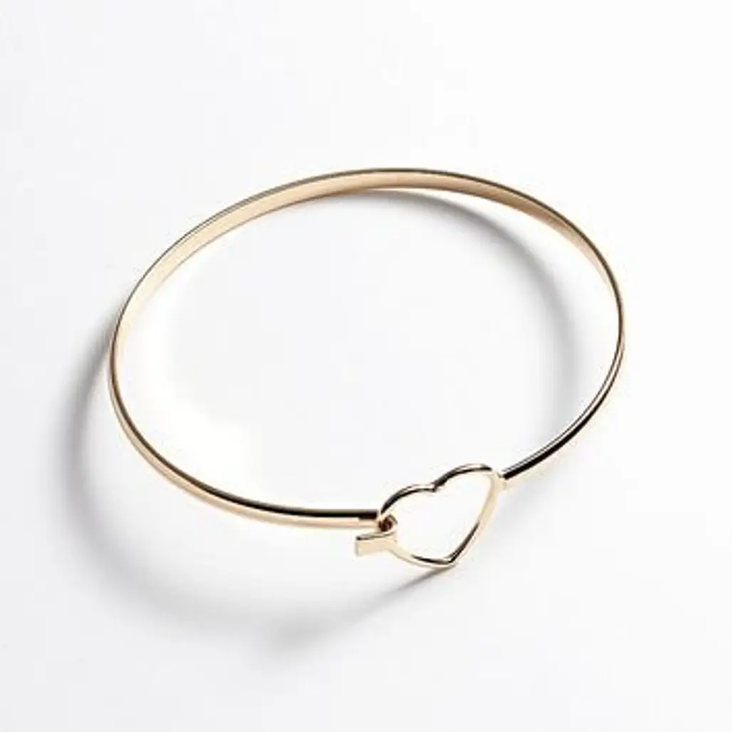 Lauren Conrad Gold Tone Heart Bangle Bracelet