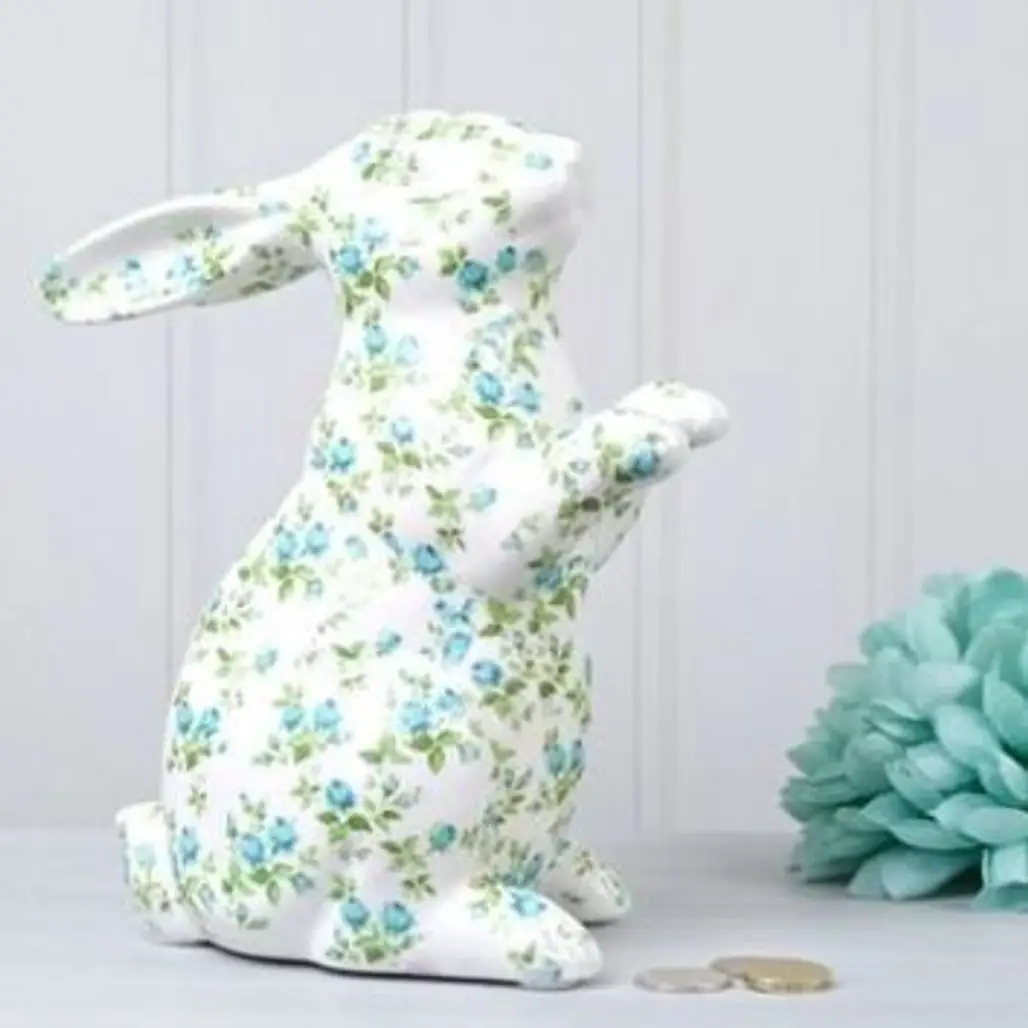 Floral Bunny Money Box