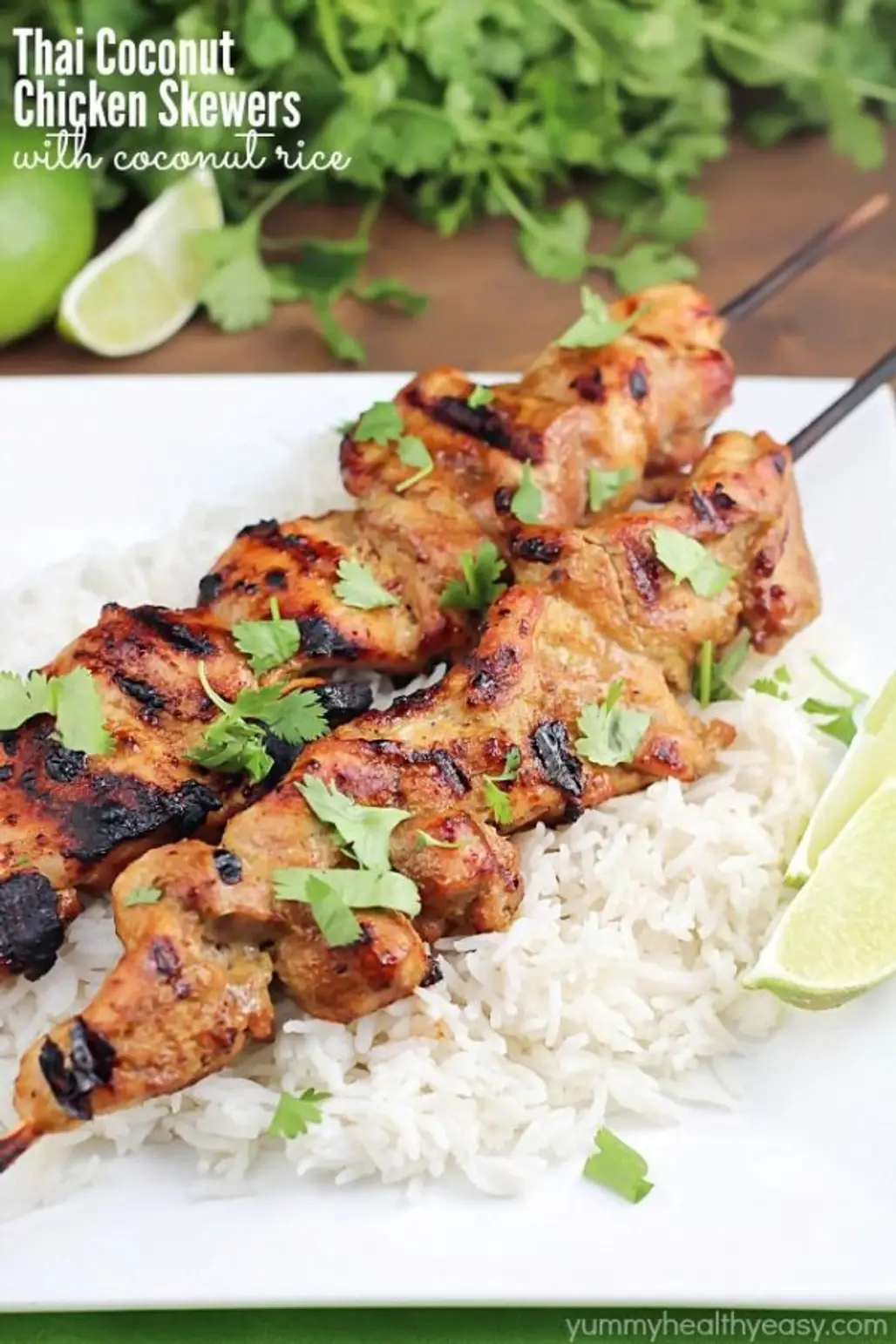 Marinated and Grilled Thai Coconut Chicken Skewers