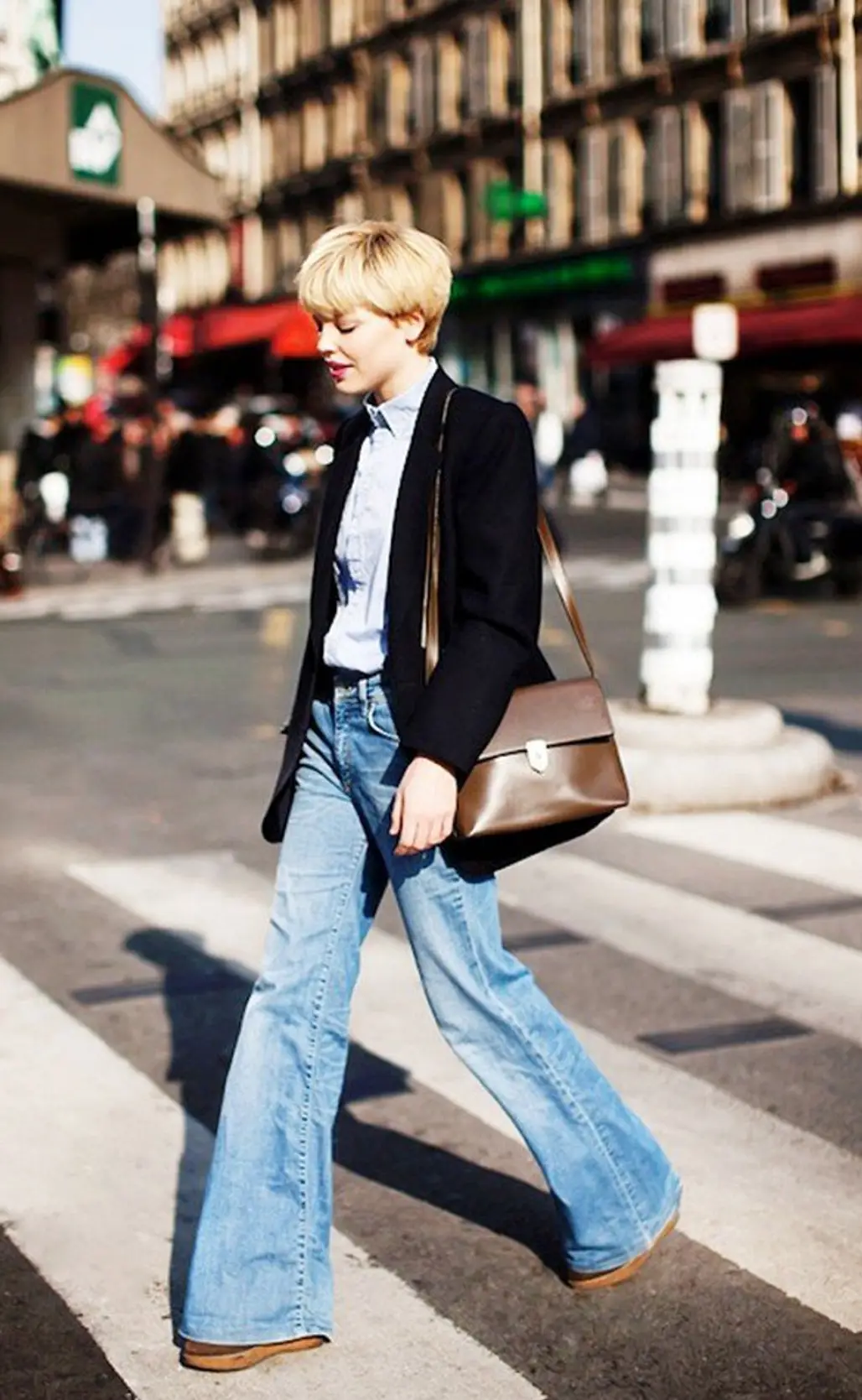 Wear Flares to Soften a Tomboy Inspired Look