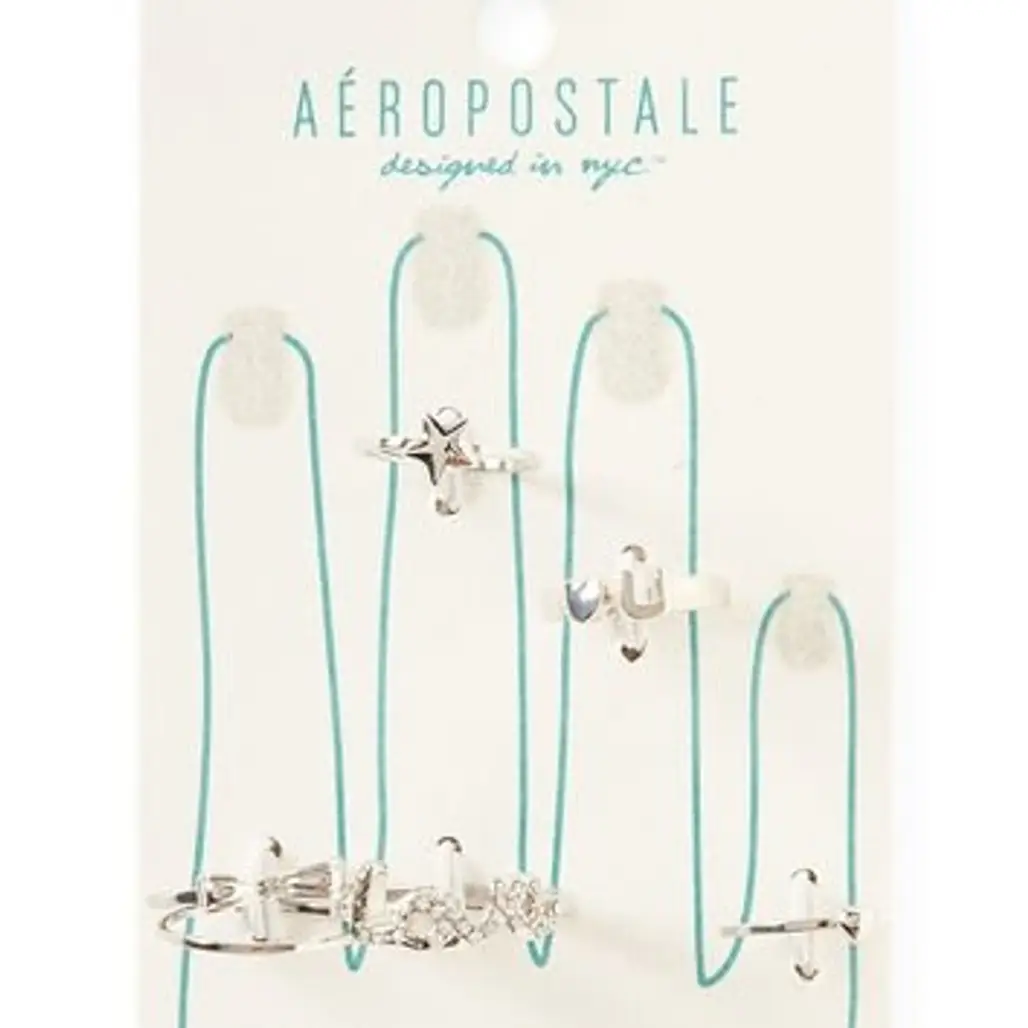Aeropostale Love Star Assorted Ring 6-Pack