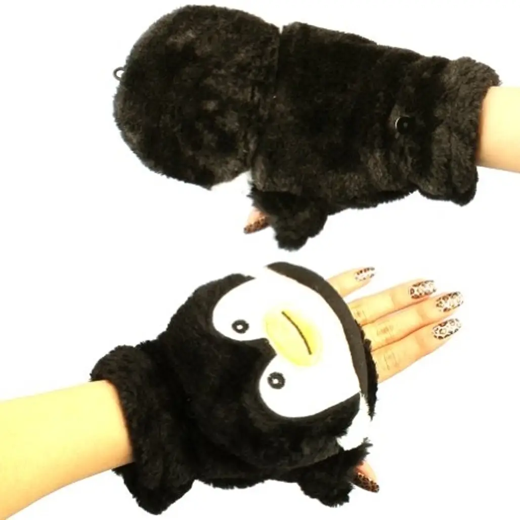 Penguin Fingerless Gloves