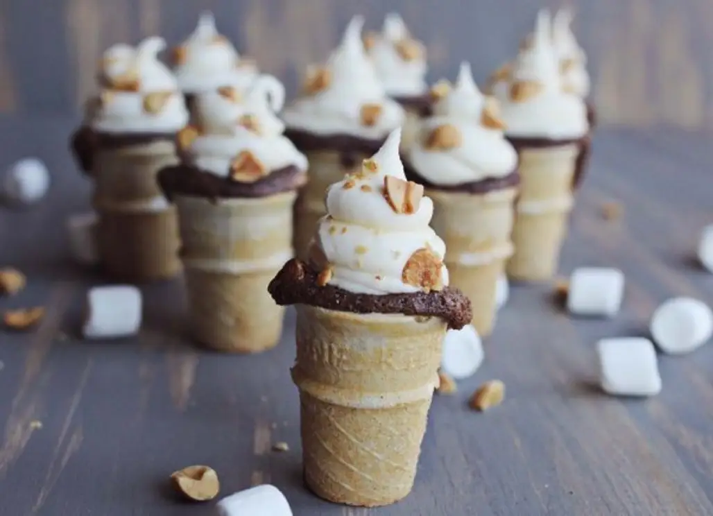 Rocky Road Cupcakes in a Cone