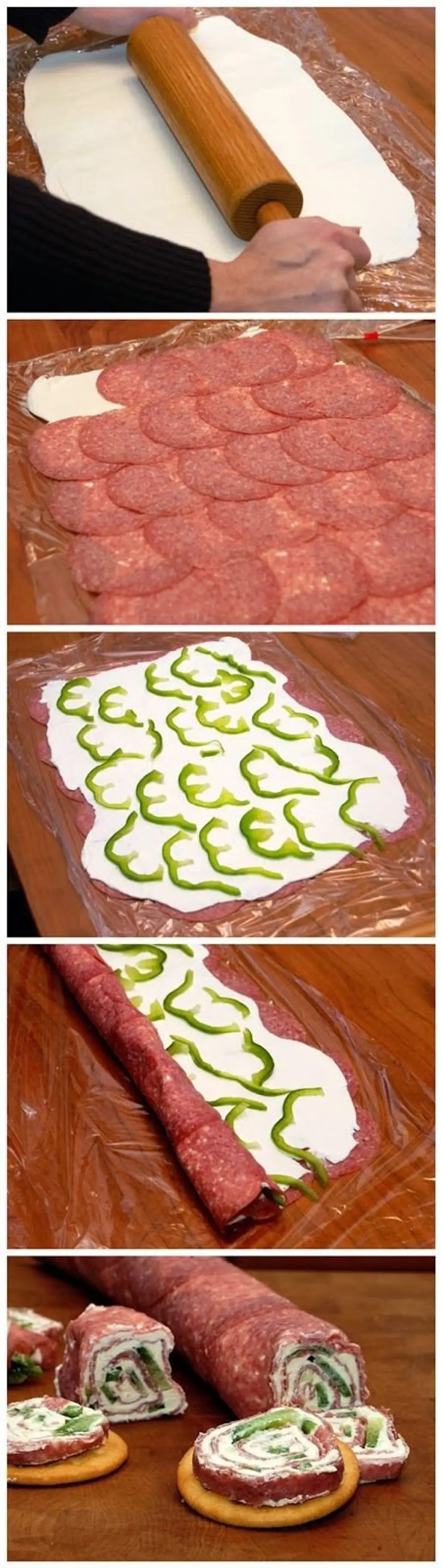 Salami and Cream Cheese Roll Ups
