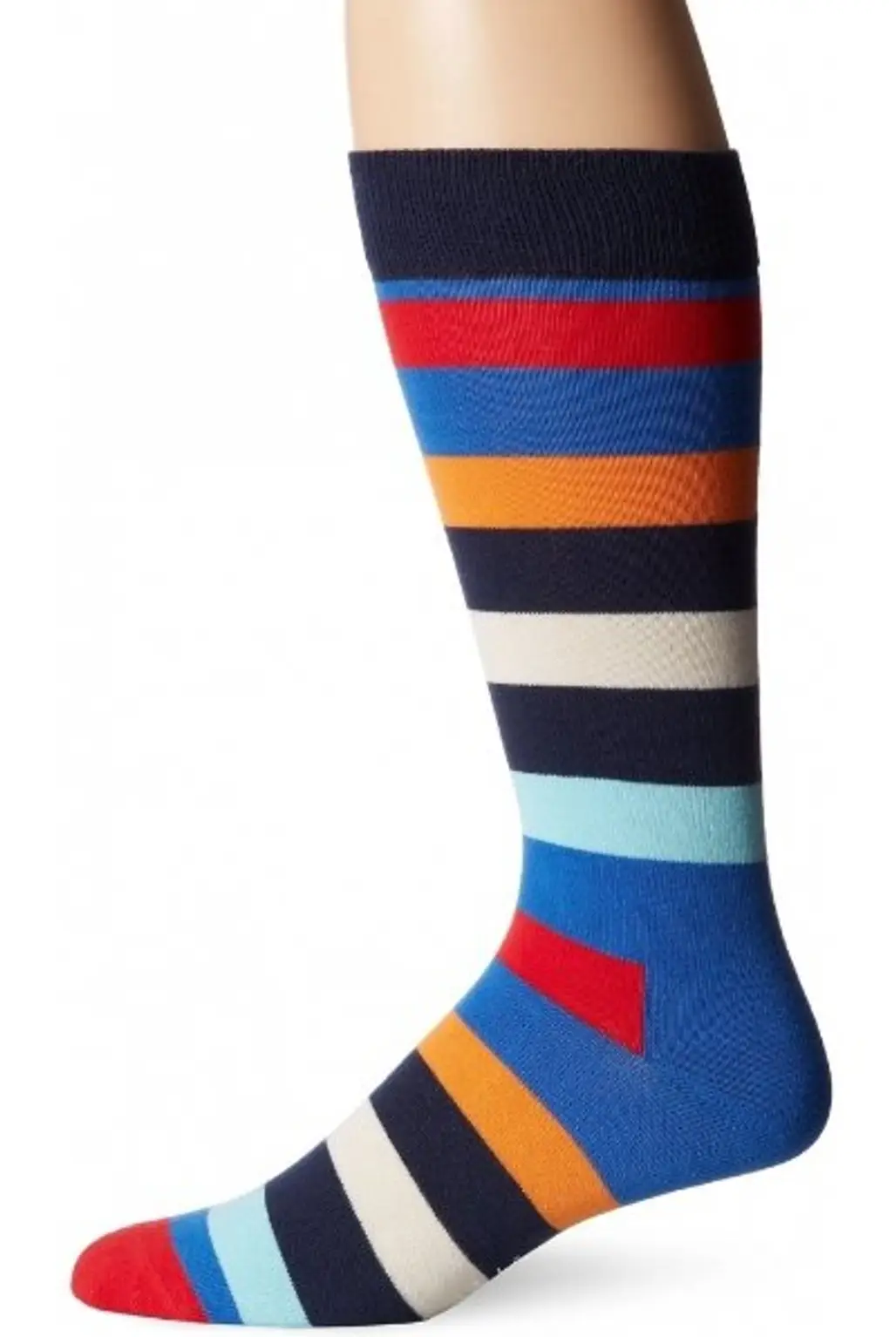 Men's Combed Cotton Stripe Crew Sock